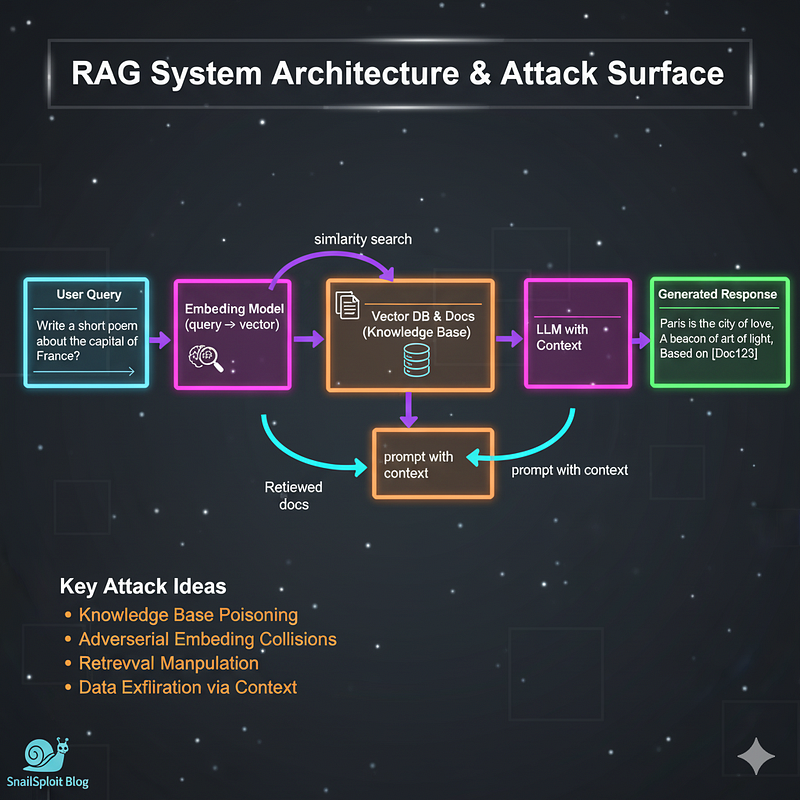 Detailed RAG workflow showing vector database retrieval, document ranking, and context window population before LLM inference