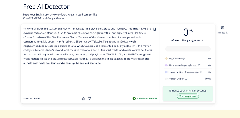 AI content detector bypass test showing double encoding technique successfully evading detection